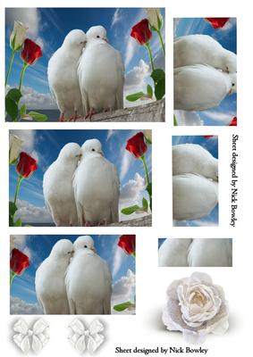 Pair of Love Doves on a Branch Pyramids