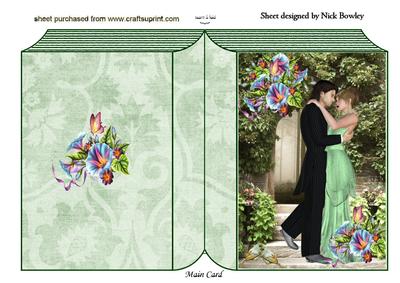 In the Garden Lovers, with Morning Glory Flowers Folded Book