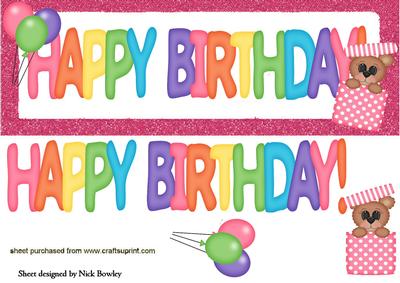 Birthday Dl with Teddy and Balloons