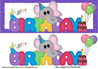 Happy Birthday with Elephant Dl