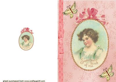 Pretty Little Girl in Frame A5 Card