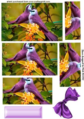 Cute Little Lilac Birds Pyramids