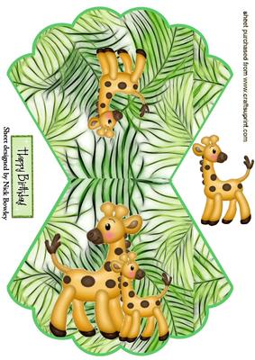 Giraffe and Baby in the Jungle Rocker Card