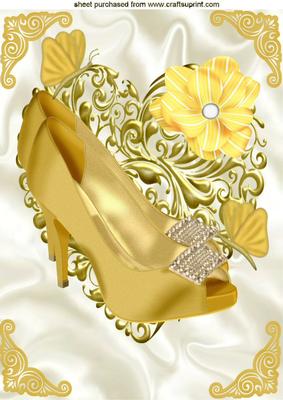 Pretty Gold Diamante Shoes with Butterflies A4