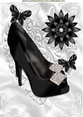 Pretty Black Diamante Shoes A4