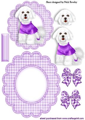Little White Westie in a Purple Jumper Rocker Card