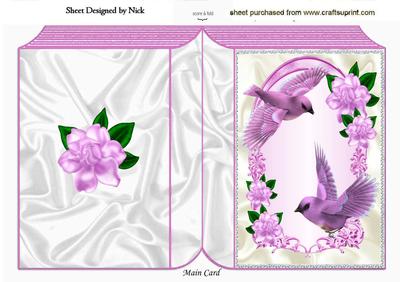 Pretty Pink Birds with Pink Flowers Folded Book