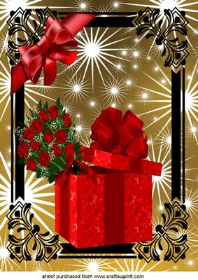 For That Special Person Beautiful Rose & Gift Box A4 Topper
