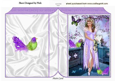 Pretty Faerie with Fantasy Birds Folded Book