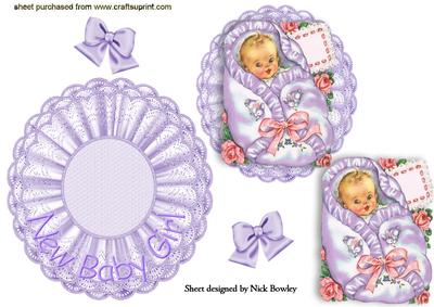 Vintage Baby Girl on Lace Rocker