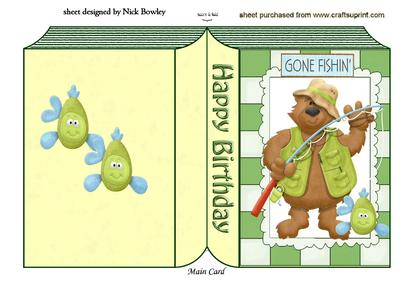 Gone Fishin! Bear with Fish Folded Book