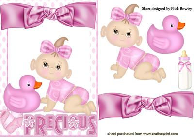 Baby Girl with Her Little Duck and Bow