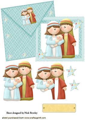 Nativity with Baby Jesus on Card with Envelope