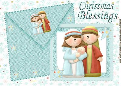 Nativity with Baby Jesus on Card with Envelope A4
