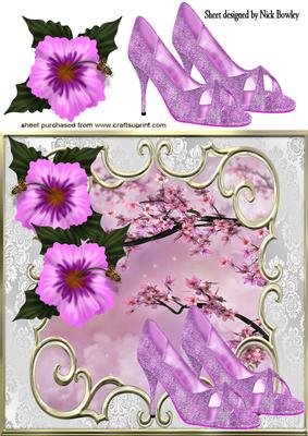 Pink Sparkle Shoes with Pink Flowers