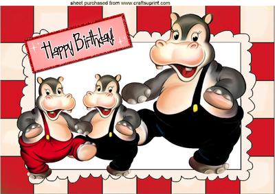 Moments with Daddy! Dancing Hippos Birthday A4