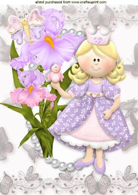 Little Princess with Little Bird and Iris's A4