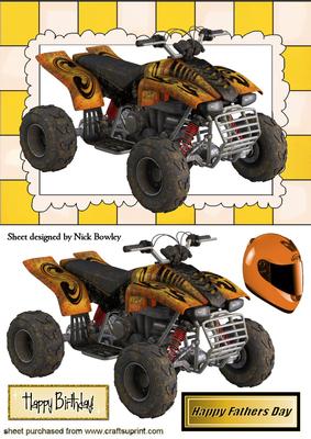 Muddy Quad Bike with Helmet