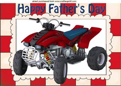 Red Quad Bike with Mud for Fathers Day A4
