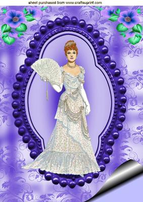 Elegant Victorian Lady in Ballgown A4 Topper