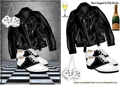 50's Black/white Saddle Shoes and Leather Jacket