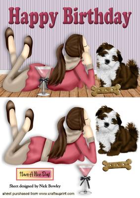 Girl with Her Puppy