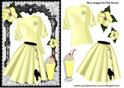 Lemon Poodle Skirt with Jumper and Milkshake