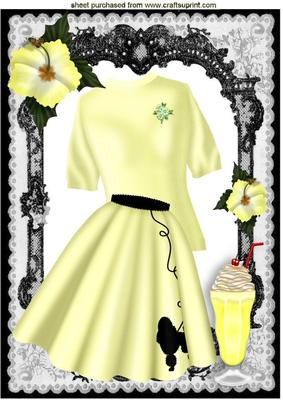 Lemon Poodle Skirt with Jumper and Milkshake A4