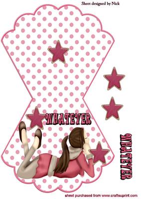 Whatever! Girl with Attitude Rocker Card