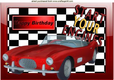 Start Your Engine! Red Sports Car A4