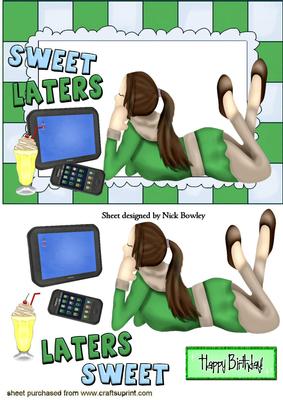Birthday Girl in Green with Ipad and Controls