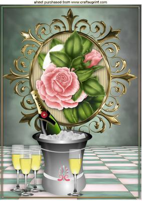 Let the Champagne Pour with Pretty Pink Roses A4