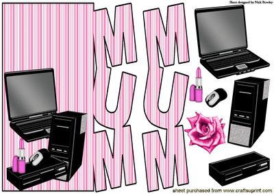 For Mum, Comp, Laptop with Rose