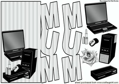For Mum, Comp Laptop with Rose in Silver