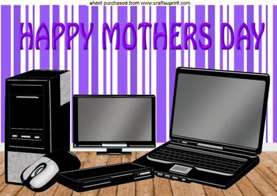 Mothers Day with Comp, Laptop in Purple A4