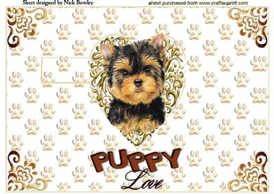 Puppy Love Cute Yorkshire Terrier Pop Up