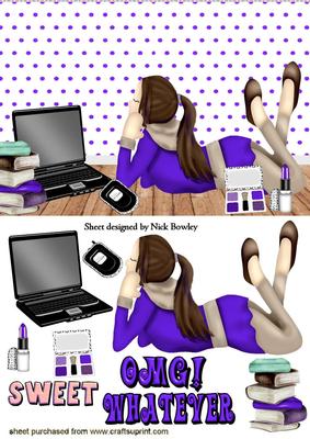 Girl in Purple with Her Laptop