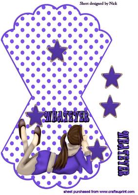 Whatever! Girl in Purple on Rocker Card