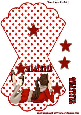 Whatever! Girl in Red on Rocker Card