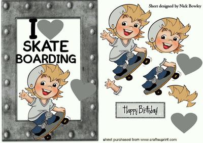I Love My Skateboarding in Silver