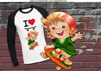 Just Like to Chill Out with My Skate Board in Red/green A4