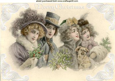 Vintage Christmas People A4