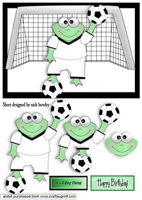 Cute Froggie Footballer with Goal Post