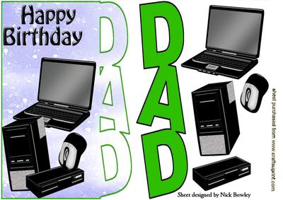 Green Word Dad , with Laptop and Access