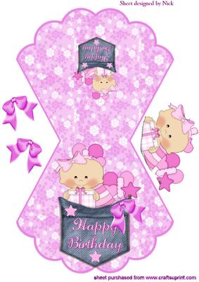 Happy Birthday Pocket Baby on a Rocker Card