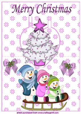Cute Little Snowmen on a Sledge with Tree Pop Ups