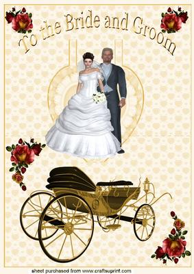 Gold Carriage with Wedding Couple Pop Up