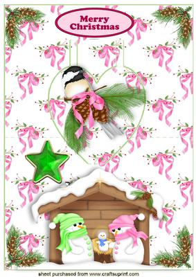 Snowmanger with Snowmen and Robin on Heart Pop Up