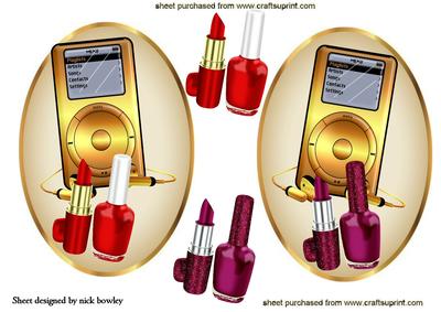 Gold Ladies Mp3 Player Toppers with Makeup