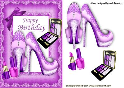 Pretty Ladies Pink Shoes with Makeup